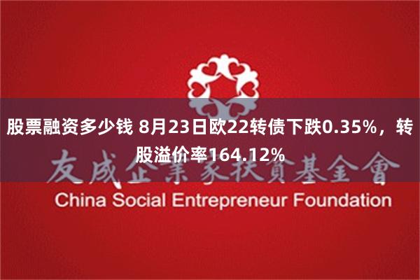 股票融资多少钱 8月23日欧22转债下跌0.35%，转股溢价率164.12%