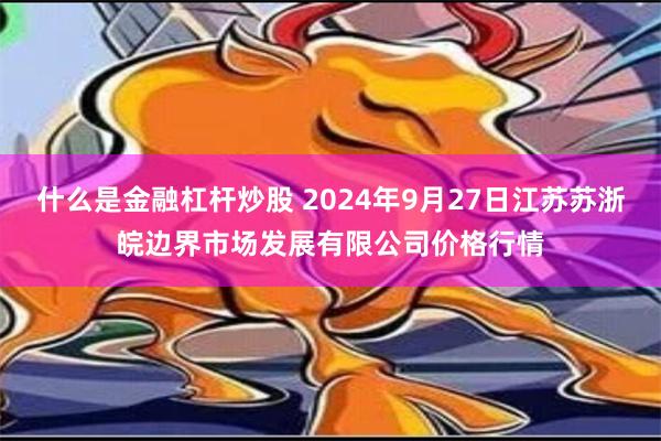 什么是金融杠杆炒股 2024年9月27日江苏苏浙皖边界市场发展有限公司价格行情