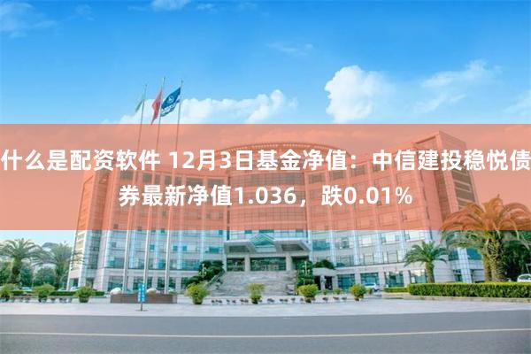 什么是配资软件 12月3日基金净值：中信建投稳悦债券最新净值1.036，跌0.01%