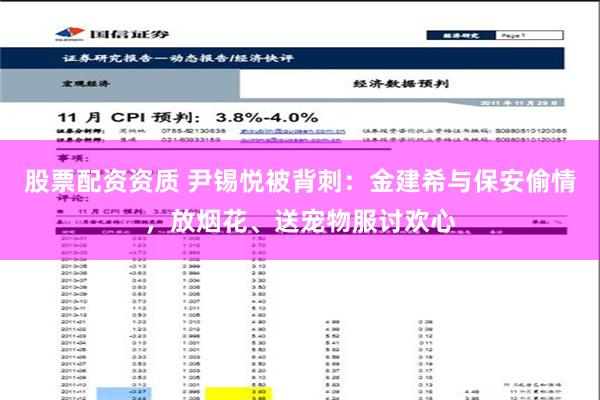 股票配资资质 尹锡悦被背刺：金建希与保安偷情，放烟花、送宠物服讨欢心